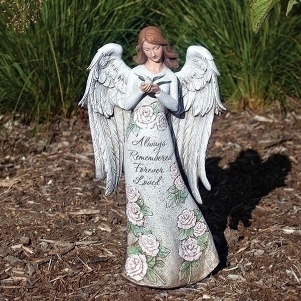 Angel with Dove Always Remembered Statue